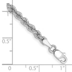 14K White Gold 7 inch 3mm Regular Rope with Lobster Clasp Chain