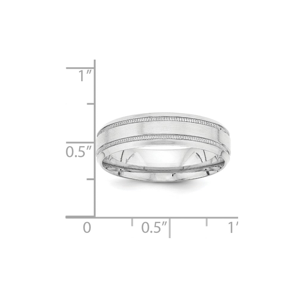 14K White Gold Heavy Comfort Fit Fancy Band