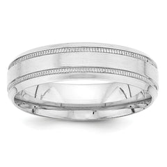 14K White Gold Heavy Comfort Fit Fancy Band