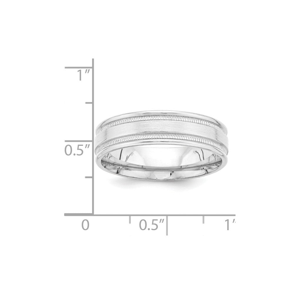 14K White Gold Heavy Comfort Fit Fancy Band