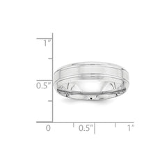 14K White Gold Standard Comfort Fit Fancy Band