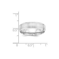 14K White Gold Heavy Comfort Fit Fancy Band