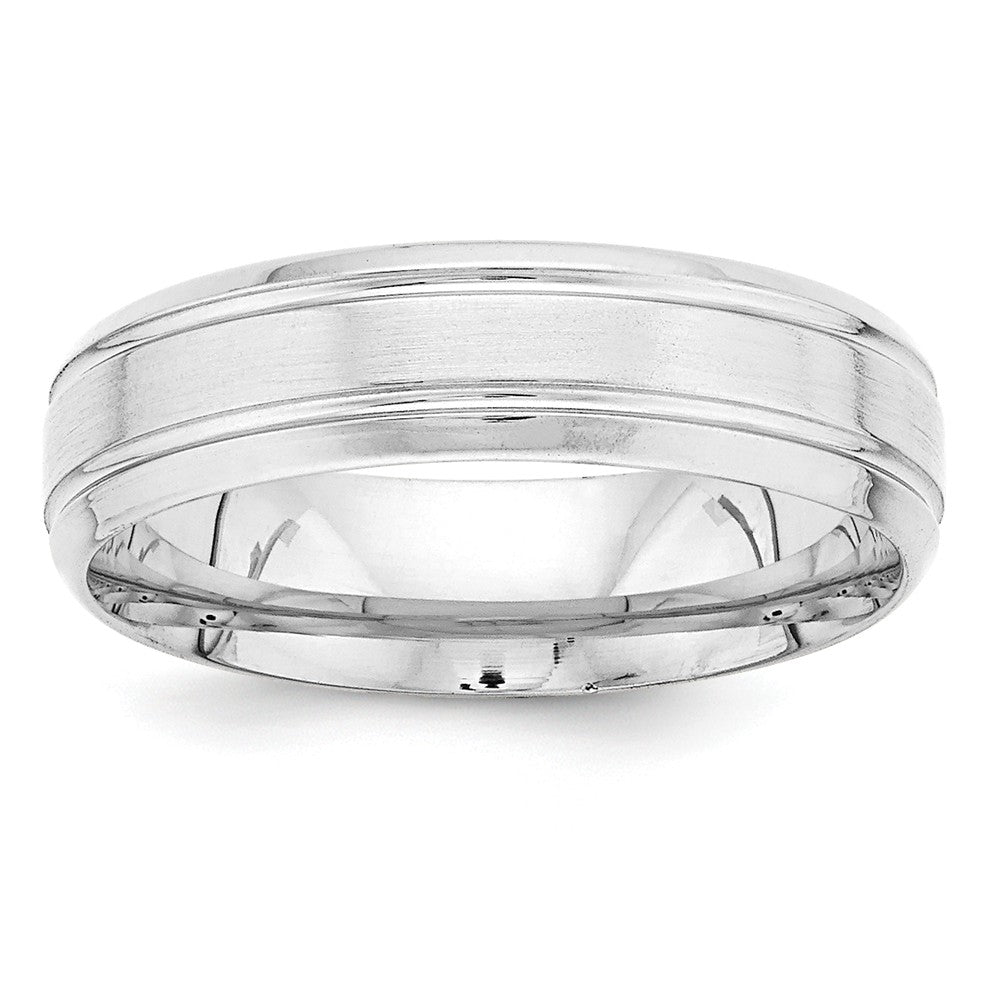 14K White Gold Heavy Comfort Fit Fancy Band