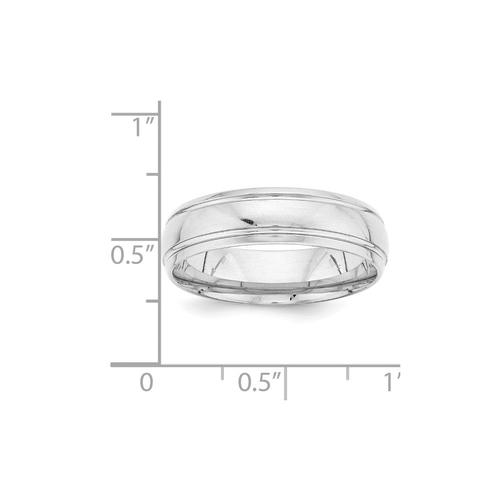 14K White Gold Heavy Comfort Fit Fancy Band