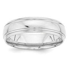 14K White Gold Heavy Comfort Fit Fancy Band