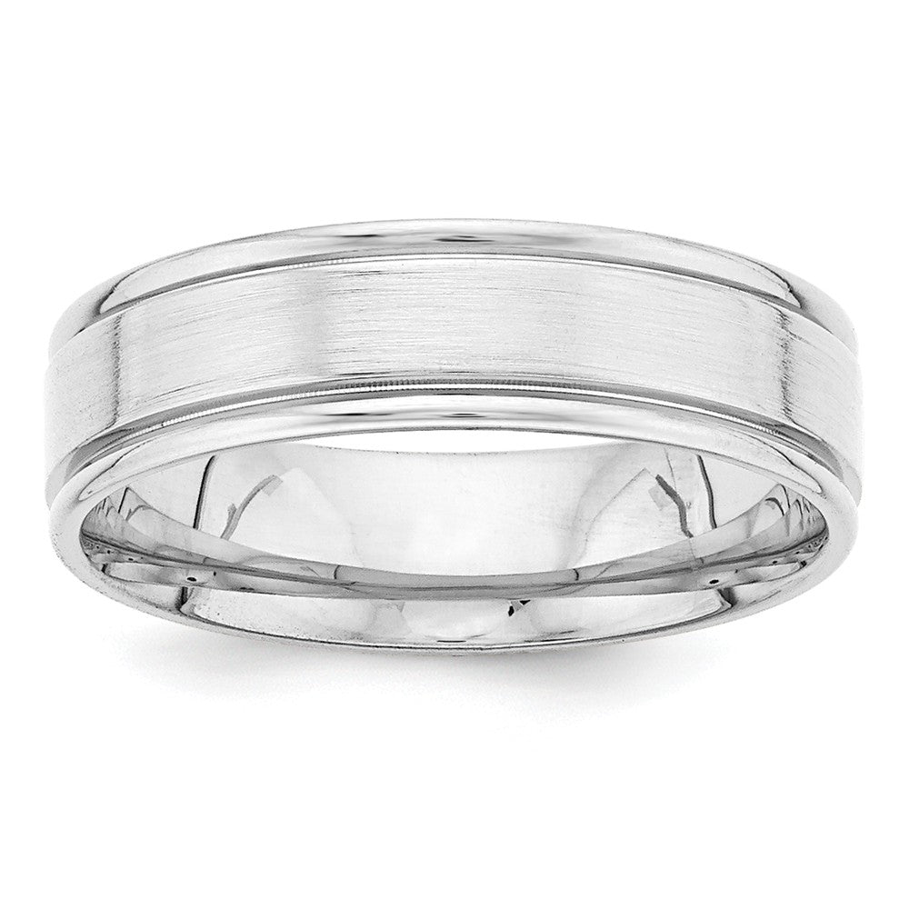 14K White Gold Heavy Comfort Fit Fancy Band