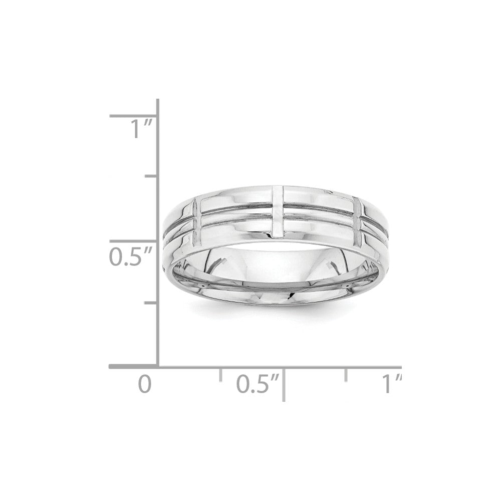 14K White Gold Light Comfort Fit Fancy Band