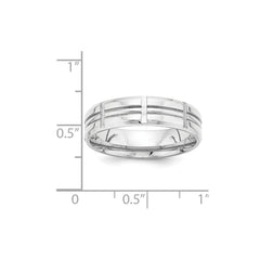 14K White Gold Light Comfort Fit Fancy Band
