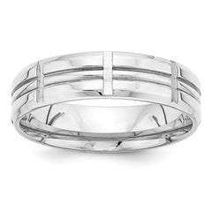 14K White Gold Light Comfort Fit Fancy Band