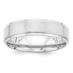 14K White Gold Standard Comfort Fit Fancy Band