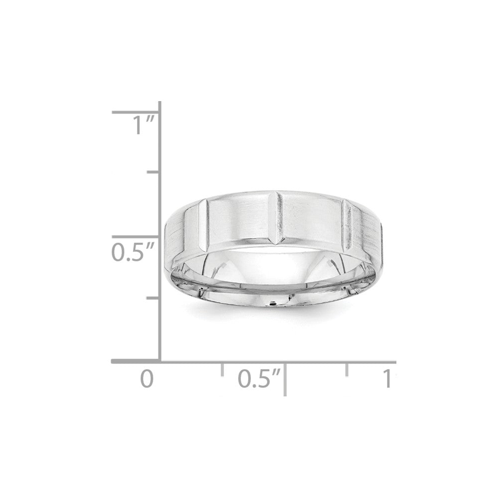 14K White Gold Standard Comfort Fit Fancy Band