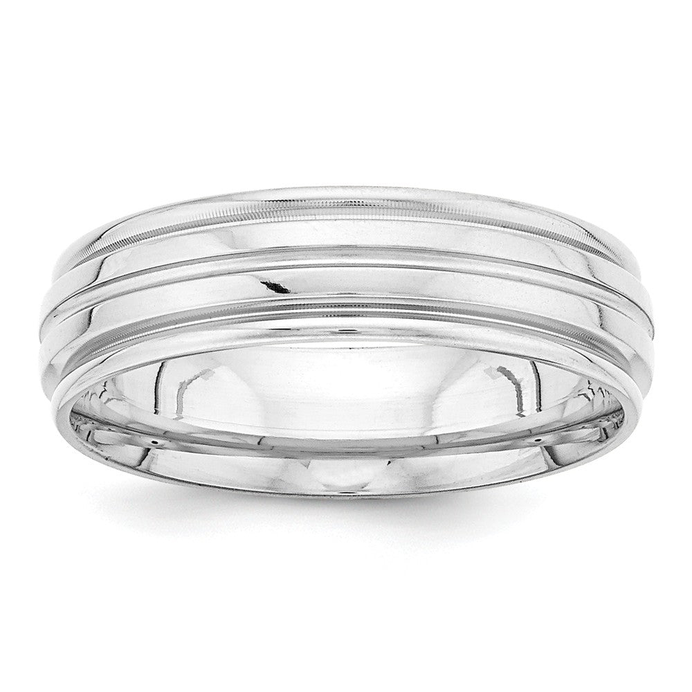 14K White Gold Light Comfort Fit Fancy Band