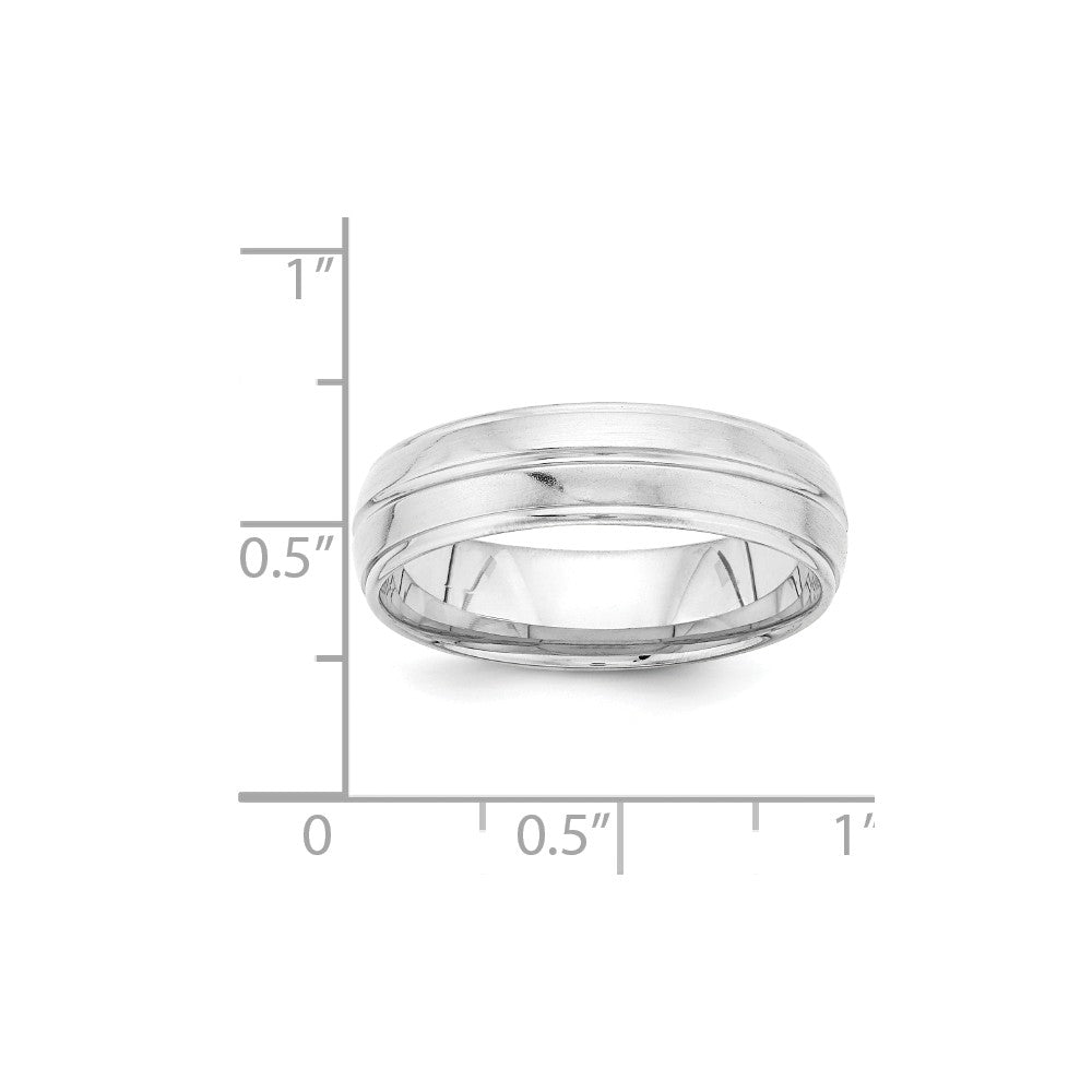 14K White Gold Heavy Comfort Fit Fancy Band