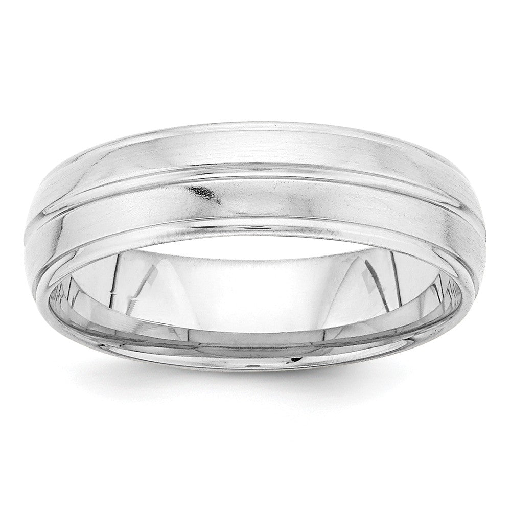 14K White Gold Heavy Comfort Fit Fancy Band