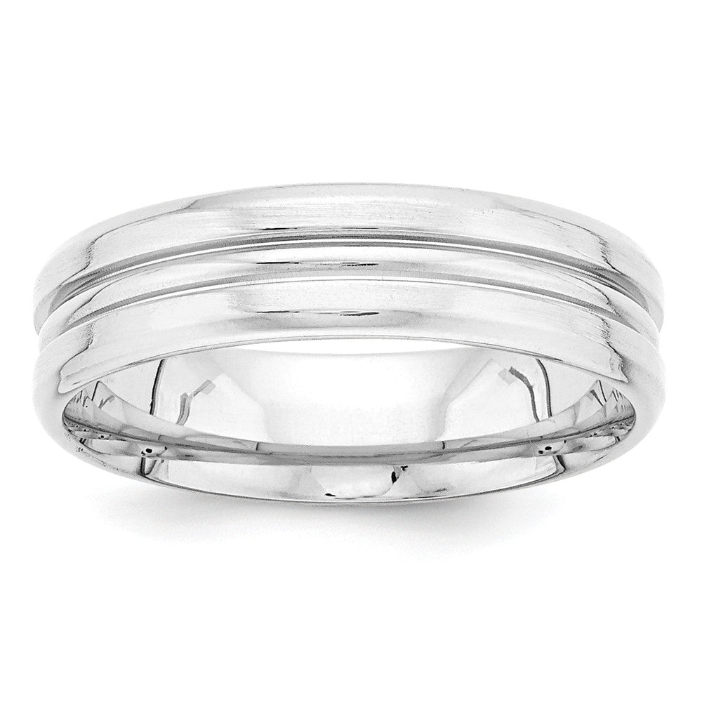 14K White Gold Standard Comfort Fit Fancy Band