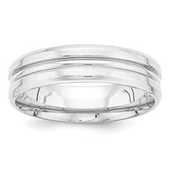 14K White Gold Standard Comfort Fit Fancy Band