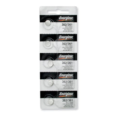 Pkg/(5) Type 362/361 Energizer Watch Batteries Tear Strip