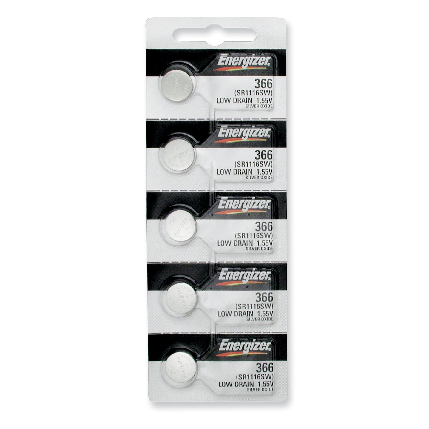 Pkg/(5) Type 387 Energizer Watch Batteries Tear Strip