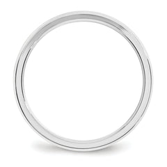 10k White Gold 3mm Beveled Edge Comfort Fit Wedding Band Size 4
