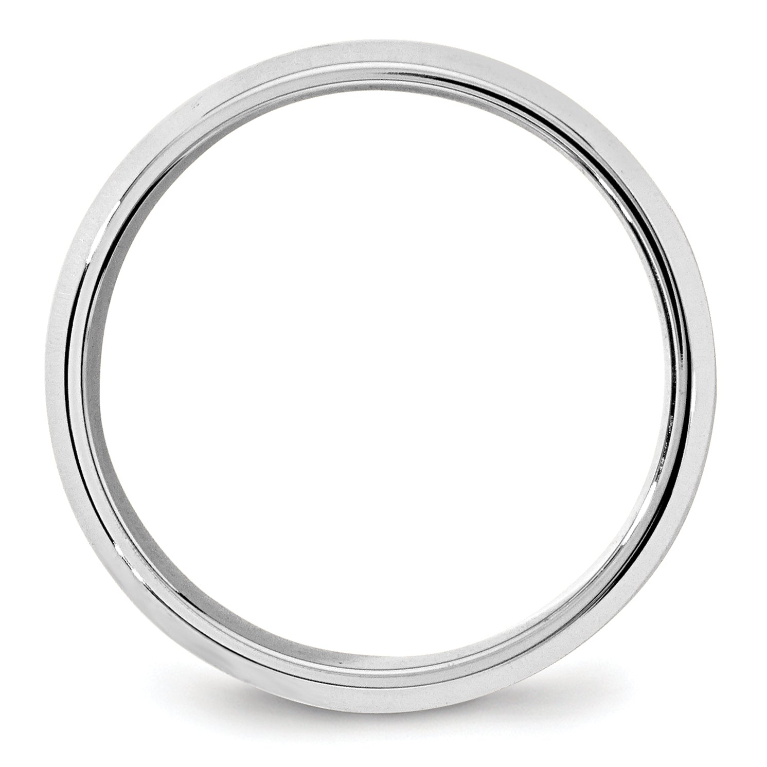 10k White Gold 7mm Beveled Edge Comfort Fit Wedding Band Size 4