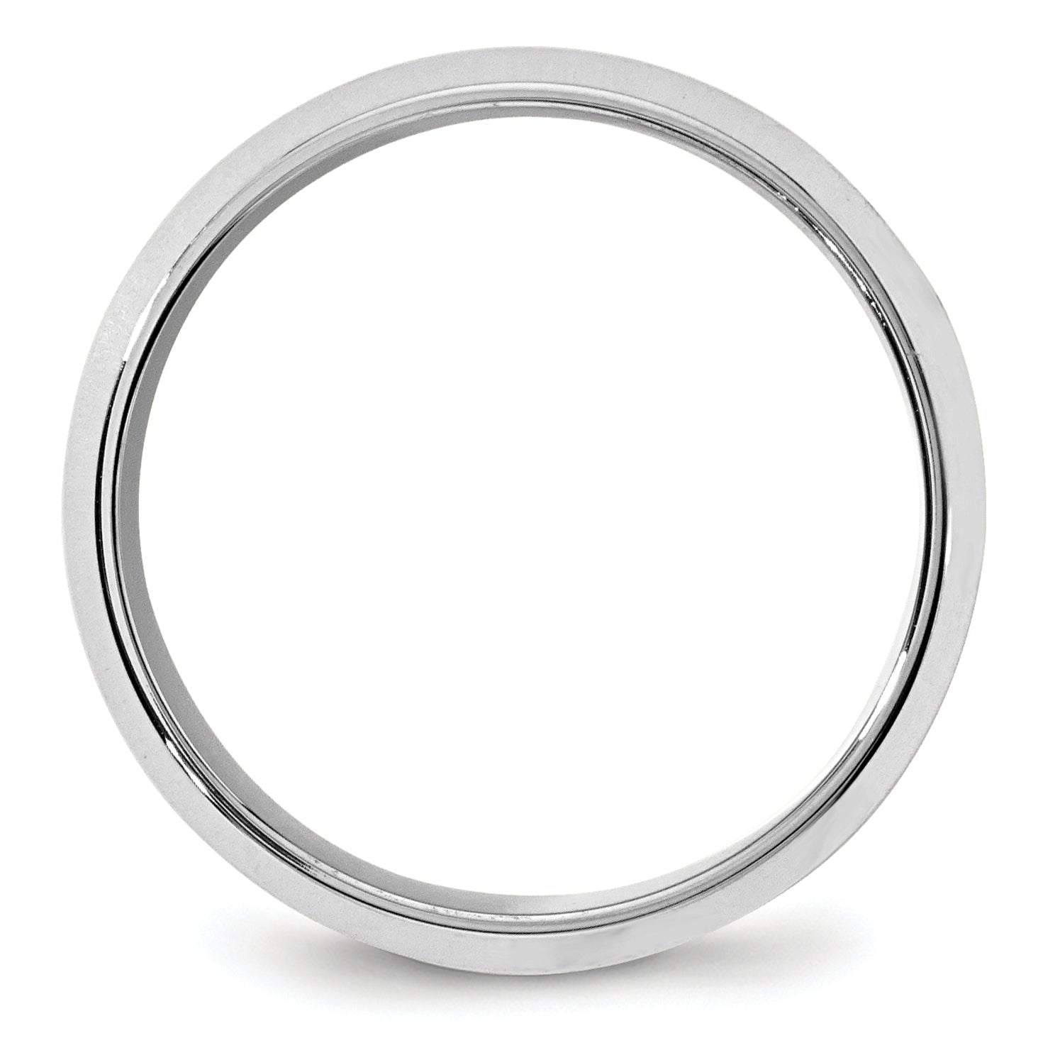 10k White Gold 8mm Beveled Edge Comfort Fit Wedding Band Size 4