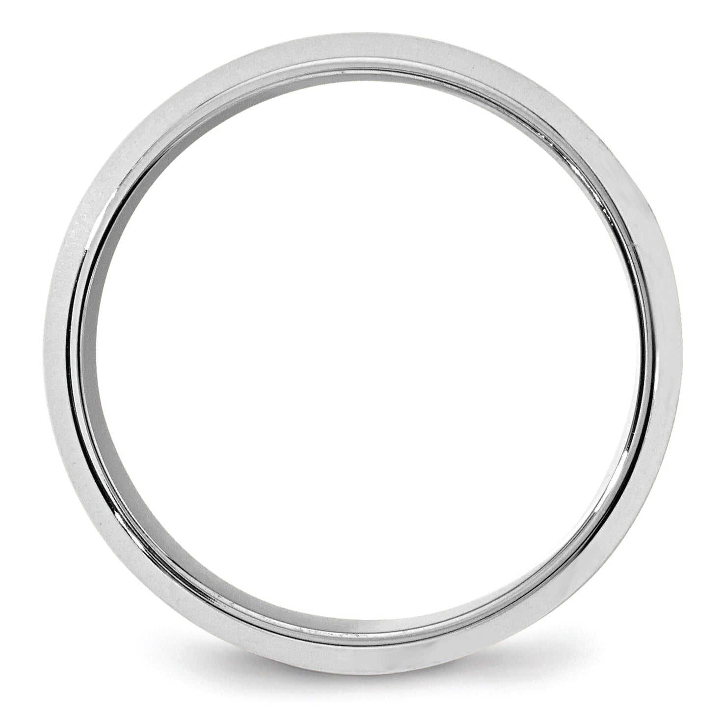 10k White Gold 8mm Beveled Edge Comfort Fit Wedding Band Size 4