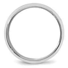 10k White Gold 8mm Beveled Edge Comfort Fit Wedding Band Size 4