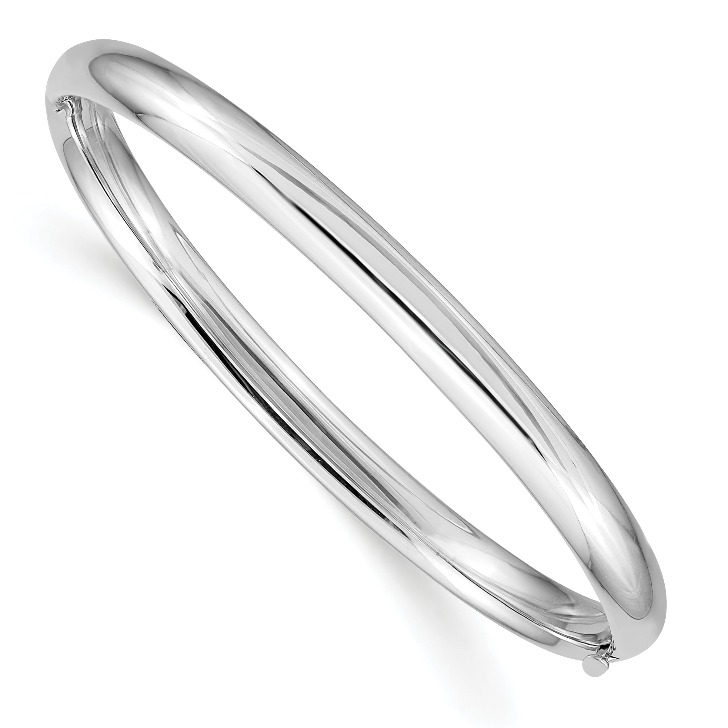 14k 3/16 White Gold Hinged Baby Bangle Main image