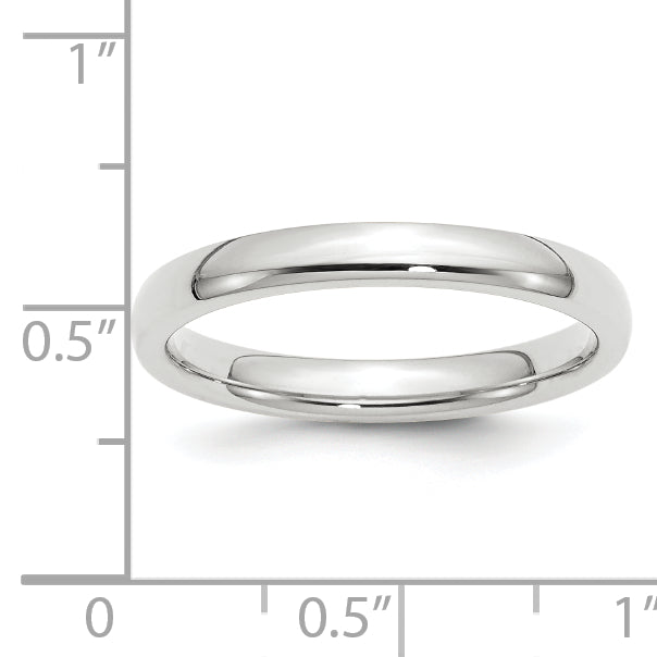10k White Gold 3mm Standard Weight Comfort Fit Wedding Band Size 4