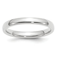 14k White Gold 3mm Standard Weight Comfort Fit Wedding Band Size 14