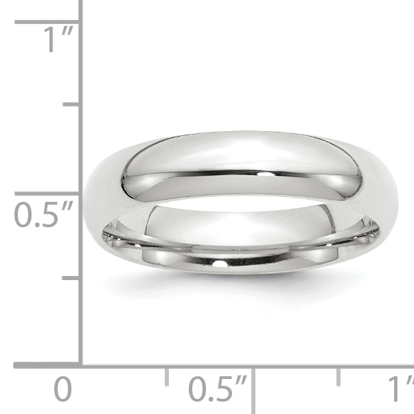 10k White Gold 5mm Standard Weight Comfort Fit Wedding Band Size 4