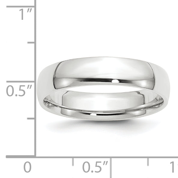 10k White Gold 5mm Lightweight Comfort Fit Wedding Band Size 4