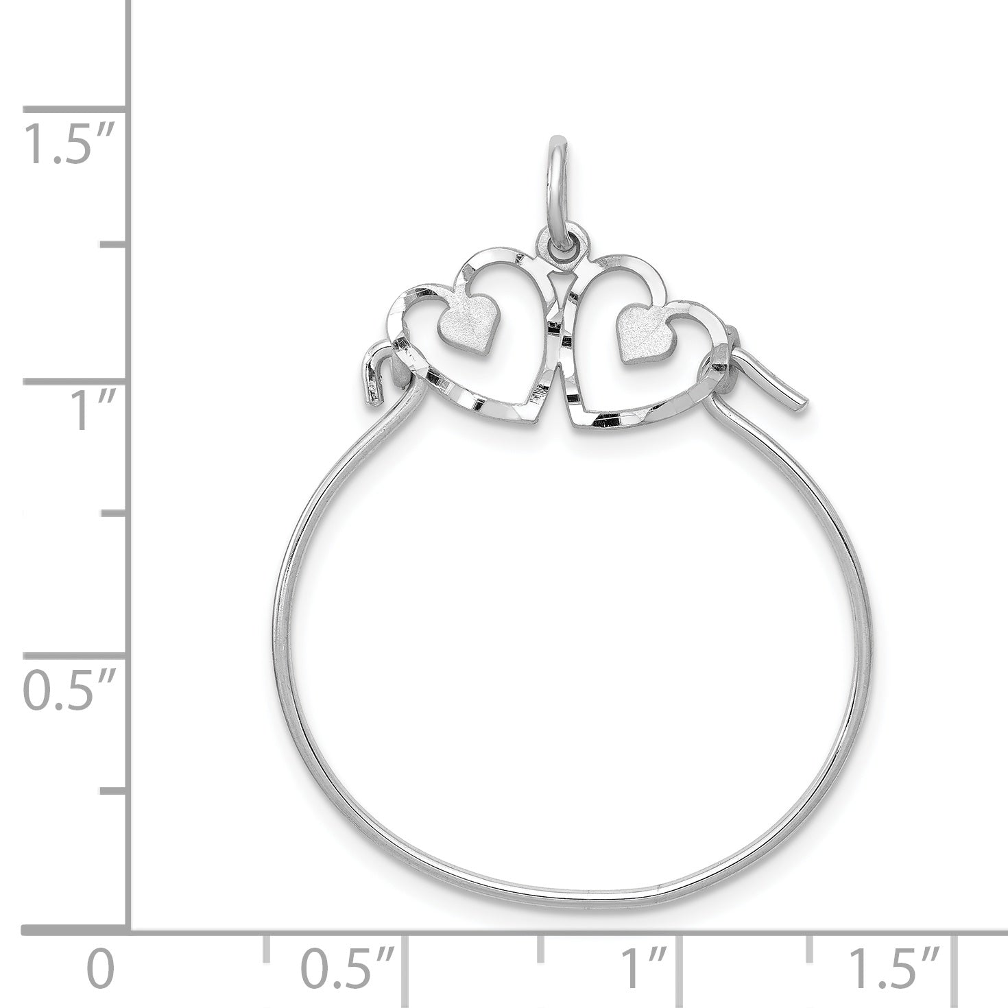 14K White Gold Heart Charm Holder