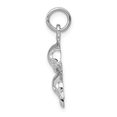 14K White Gold Dolphin Charm