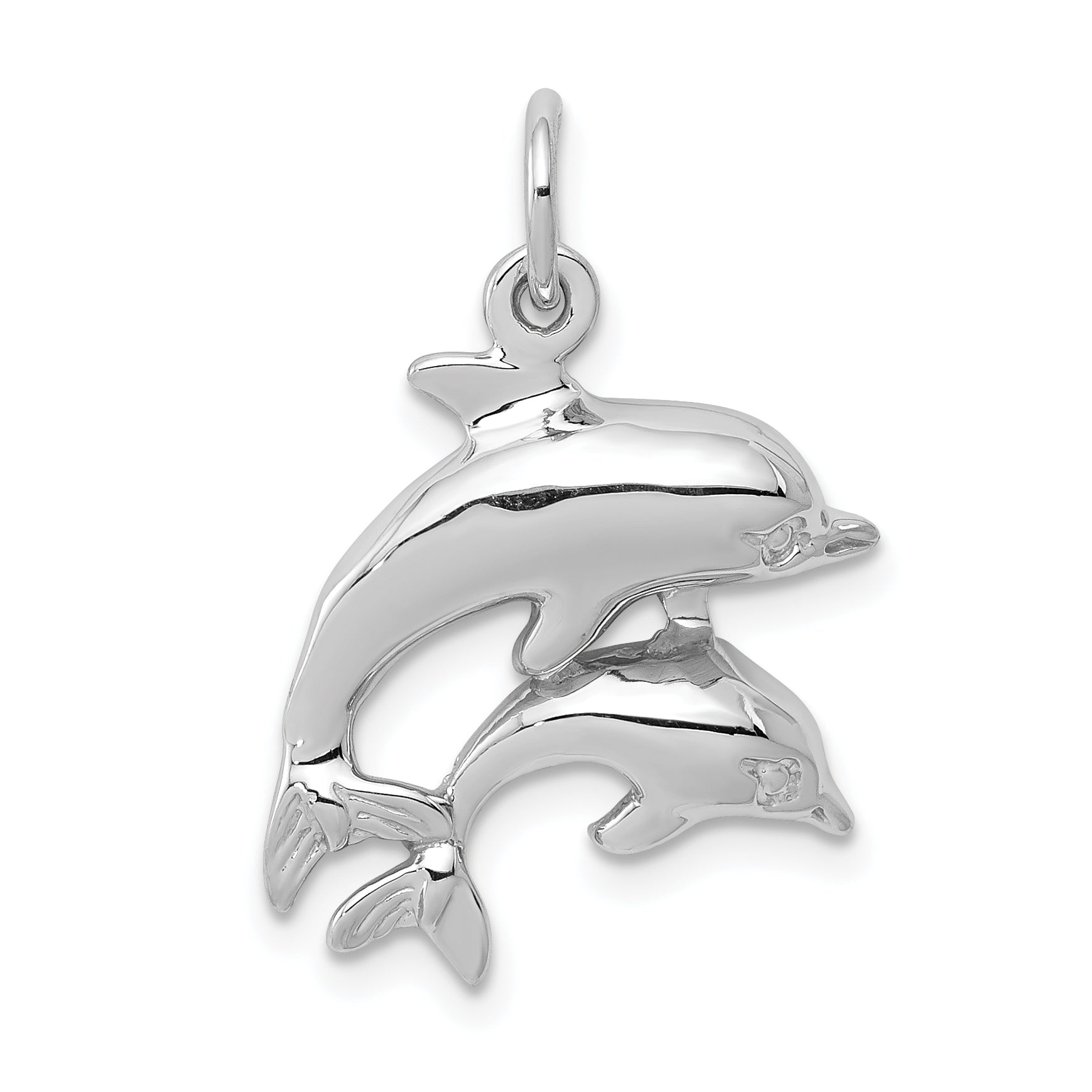 14k White Gold Dolphin Charm Main image