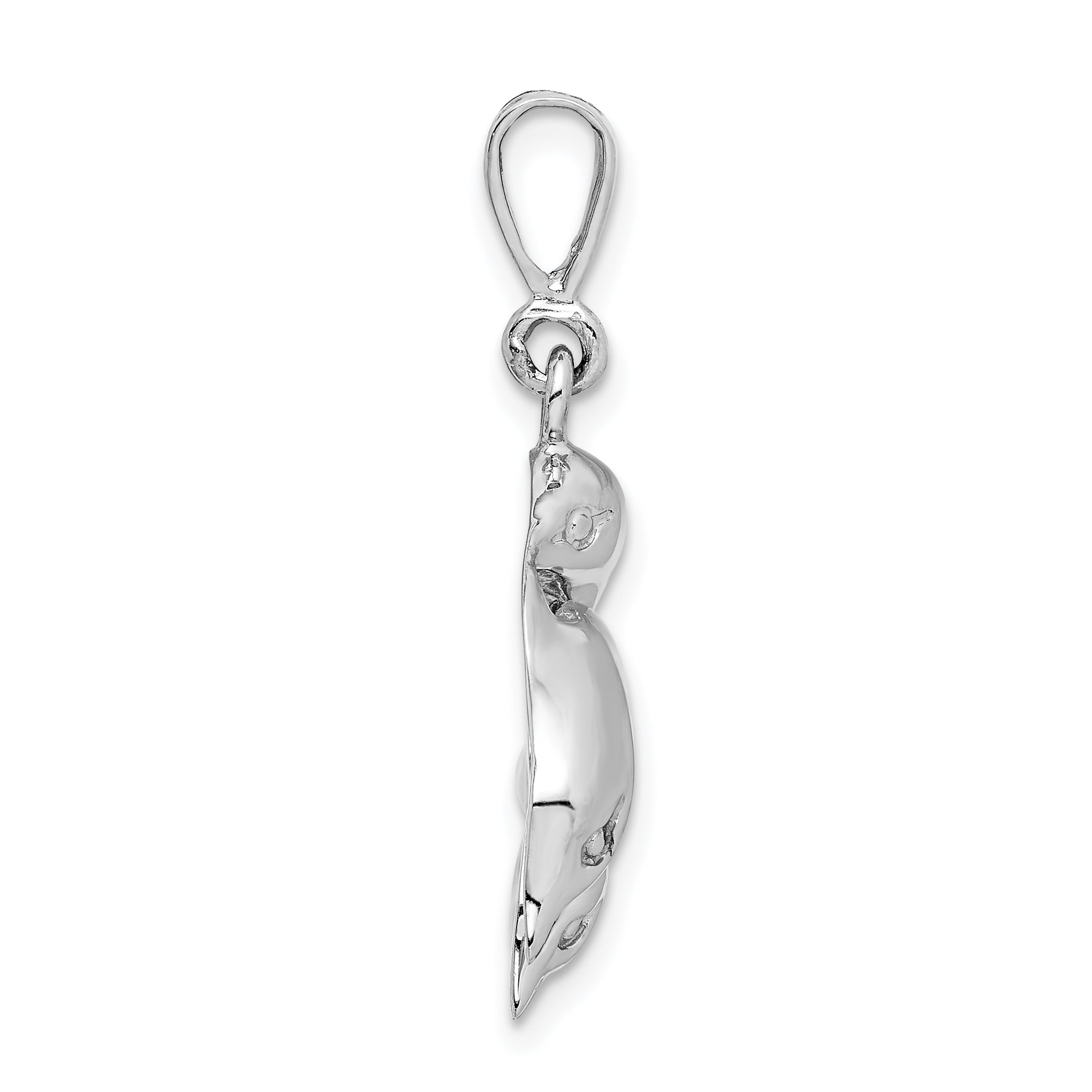 14K White Gold Dolphin Charm Secondary image
