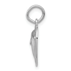 14K White Gold Dolphin in Heart Charm
