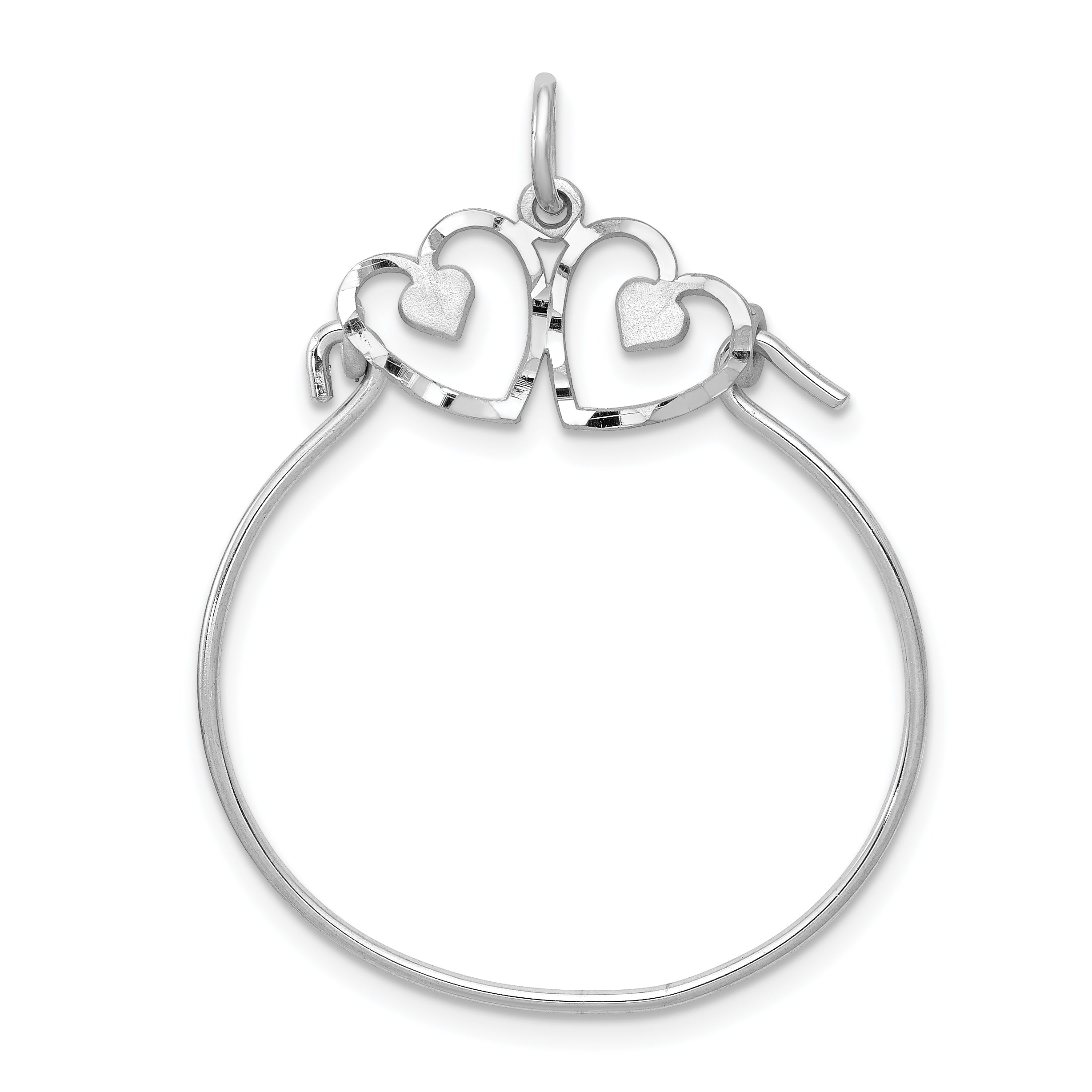 14k White Gold Heart Charm Holder Main image