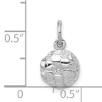 14K White Gold Soccer Ball Charm