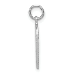 14K White Gold Basketball Charm