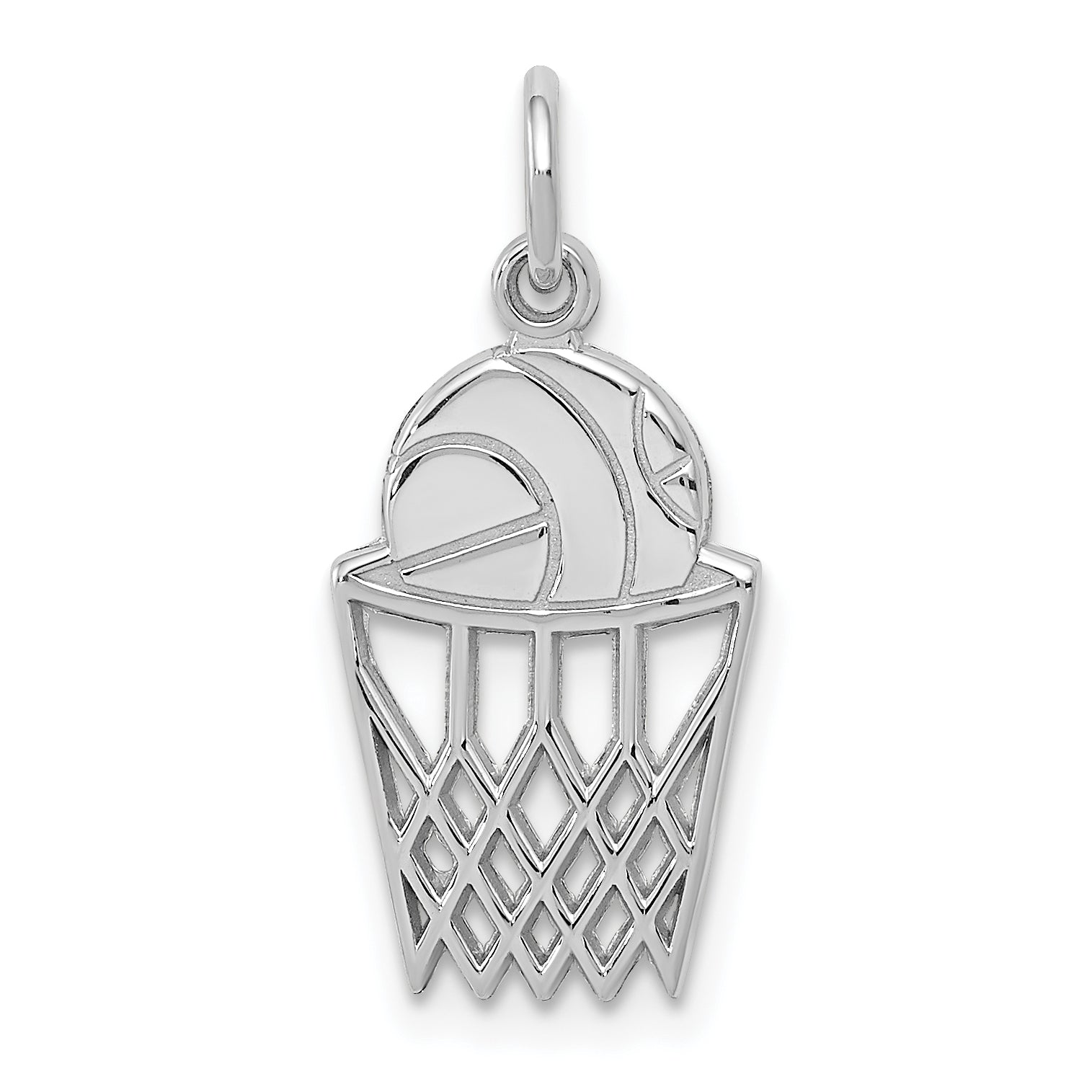 14k White Gold Basketball Charm Main image