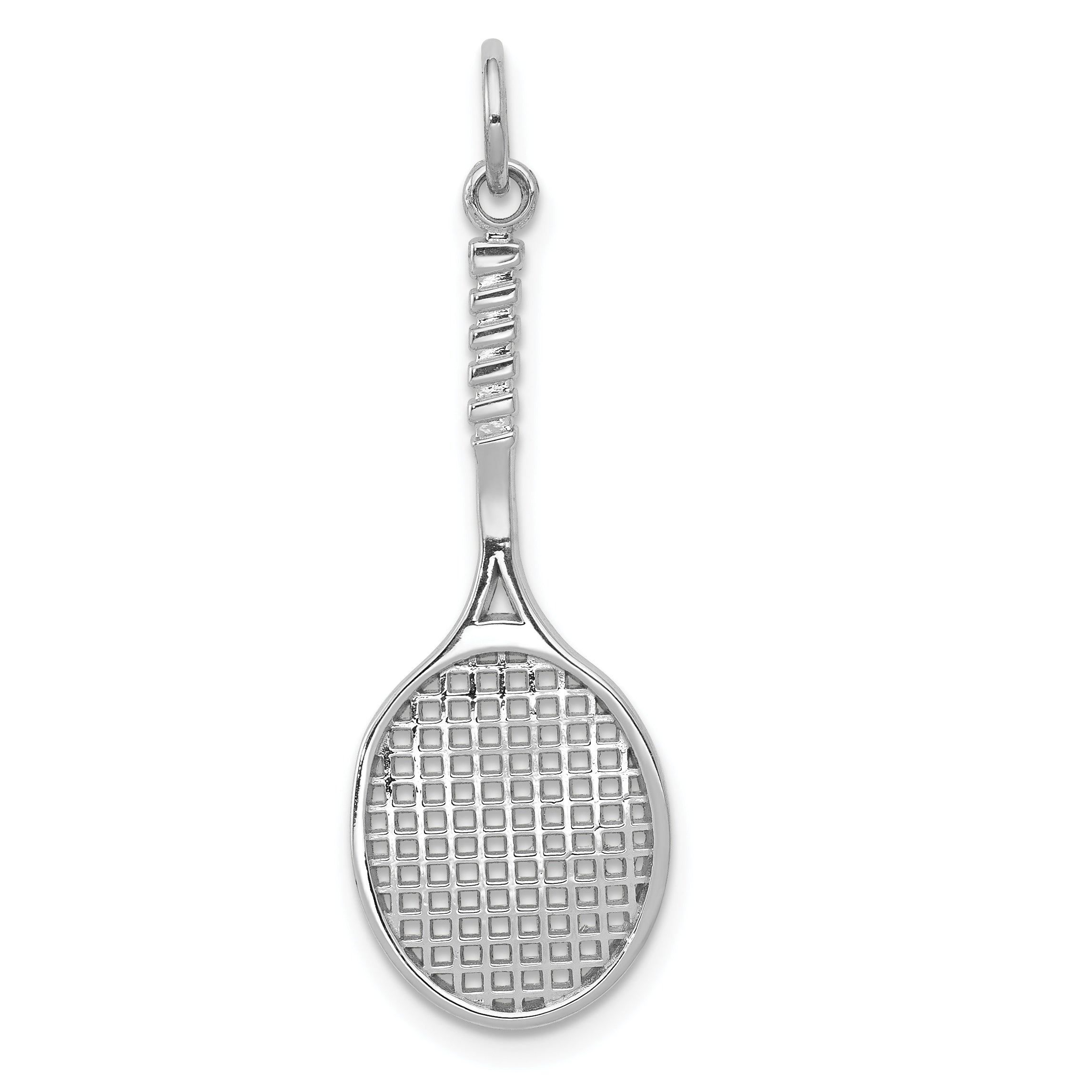 14k White Gold Tennis Racquet Charm Main image