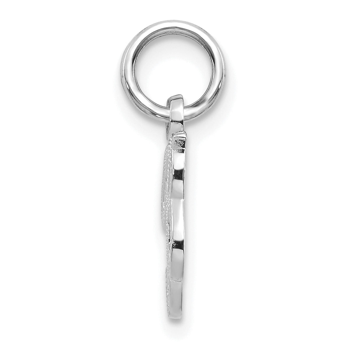 14KW White Gold Casted Script Letter B Initial Charm Secondary image