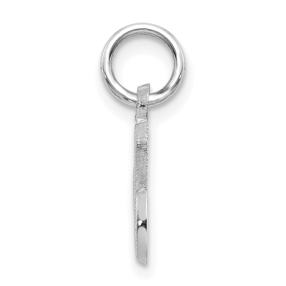 14KW White Gold Casted Script Letter C Initial Charm Secondary image