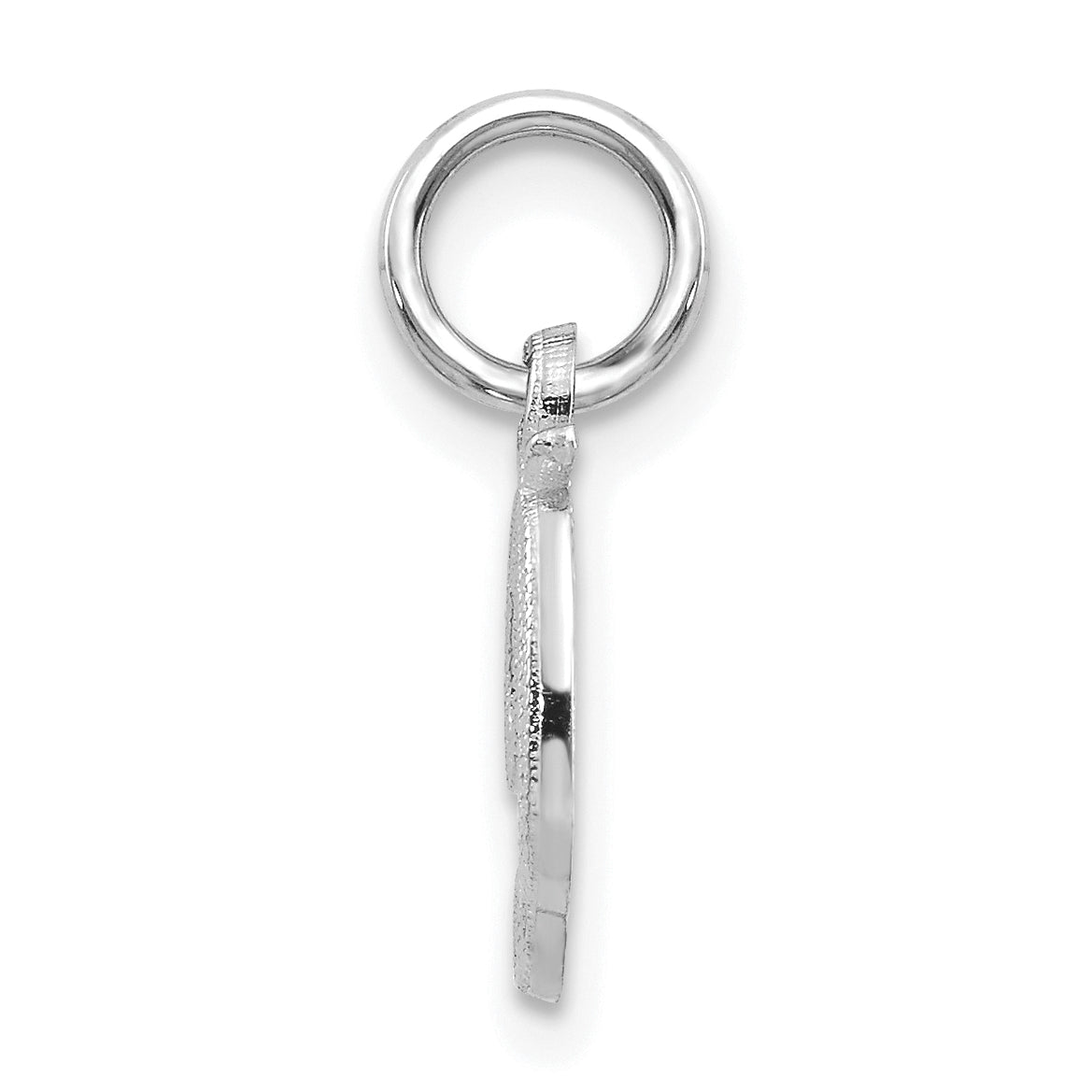 14KW White Gold Casted Script Letter D Initial Charm Secondary image