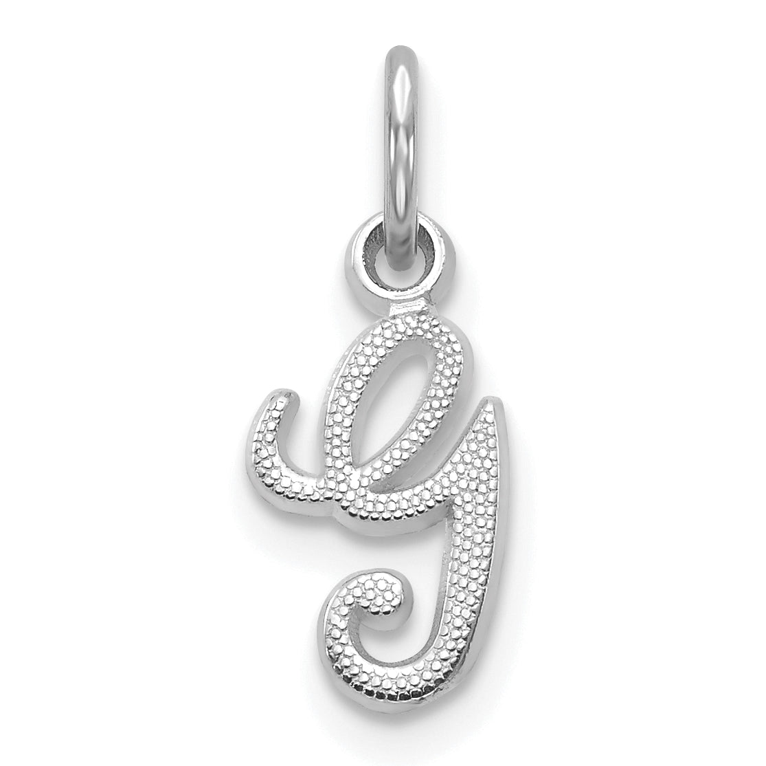 14KW White Gold Casted Script Letter G Initial Charm Main image