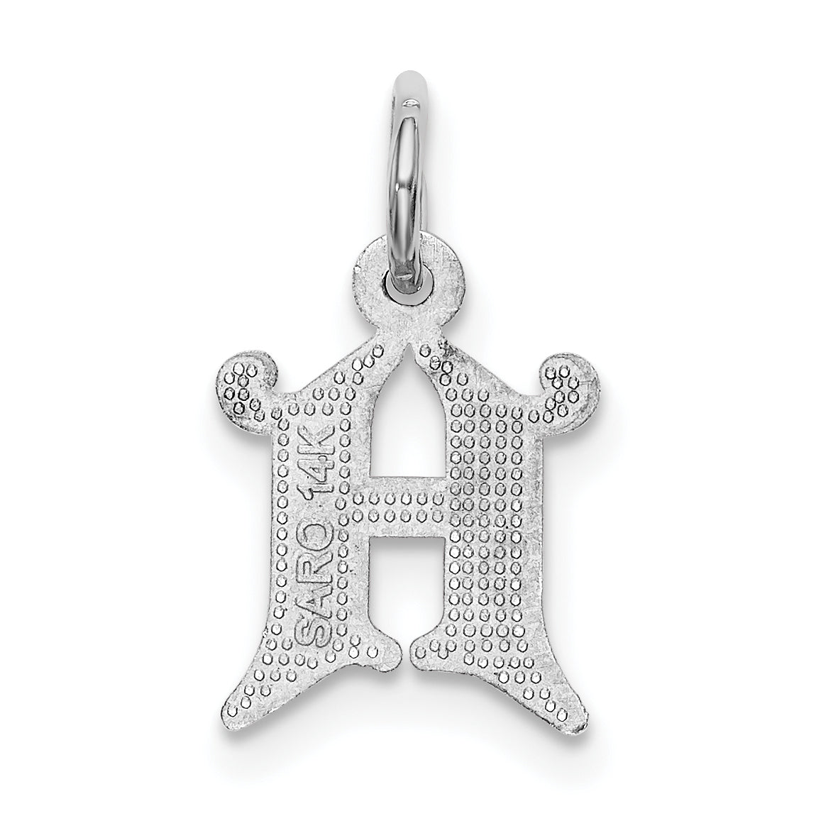 14KW Diamond-cut Letter H Initial Charm