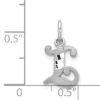 14KW Diamond-cut Letter L Initial Charm