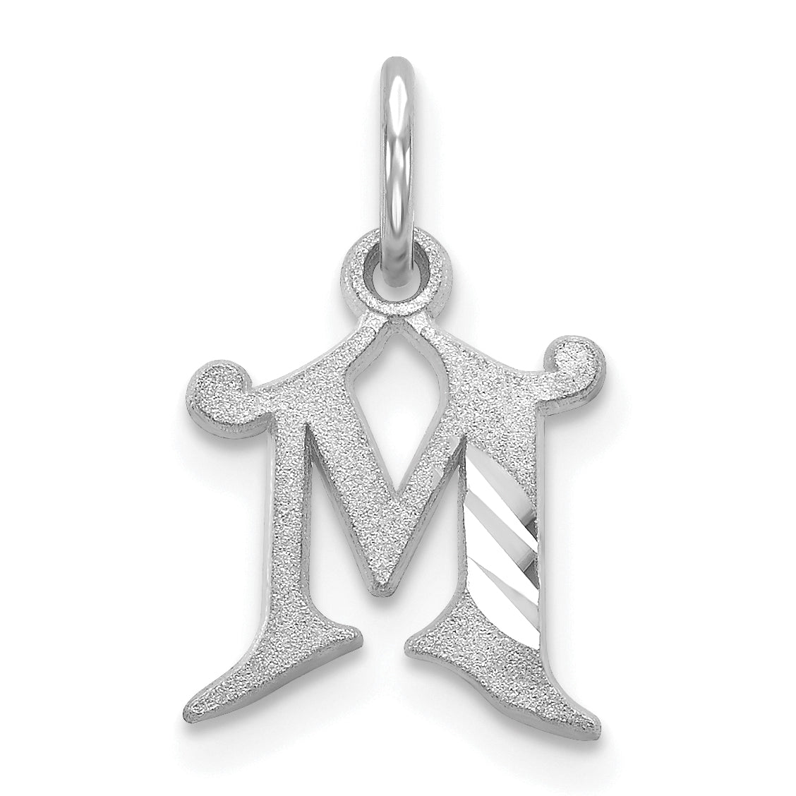 14KW Diamond-cut Letter M Initial Charm Main image