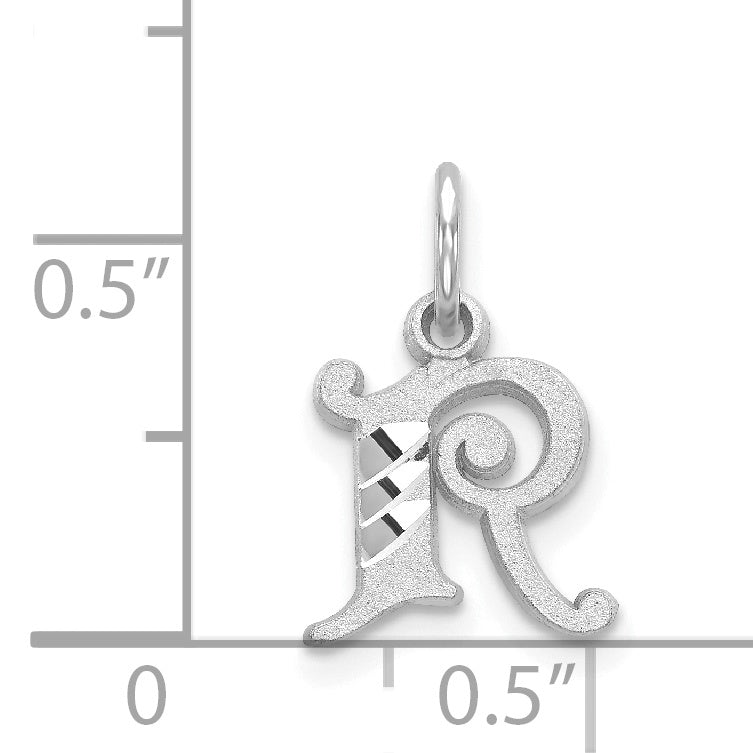 14KW Diamond-cut Letter R Initial Charm
